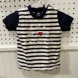 French navy striped baby shirt